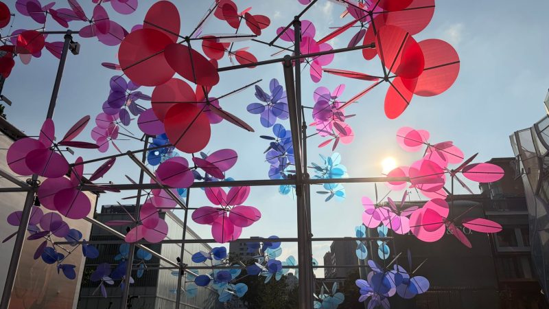 Vibrant art installation of colorful flowers against a sunny Beijing skyline. — How you can Incorporate Feng Shui In to the B